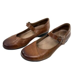 Dansko Fawna Mary Jane Comfort Shoes Women Size 40 US 9.5-10 Brown Leather